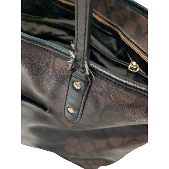 Vintage Brown Coach Large Tote Shoulderbag - Picture 12 of 14